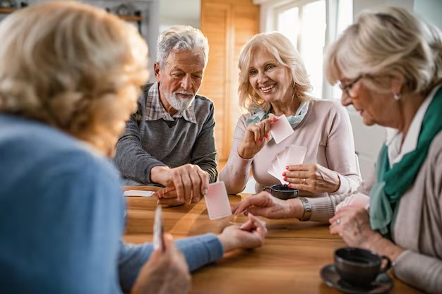 Seniors socializing